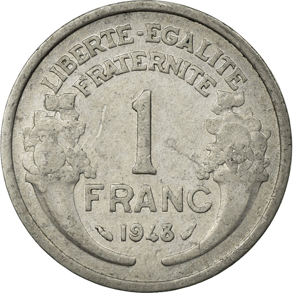 Coin, France, Morlon, Franc, 1948, EF(40-45), Aluminum, KM:885a.1, Gadoury:473b