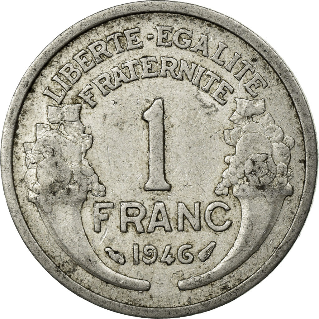 Coin, France, Morlon, Franc, 1946, EF(40-45), Aluminum, KM:885a.1, Gadoury:473a