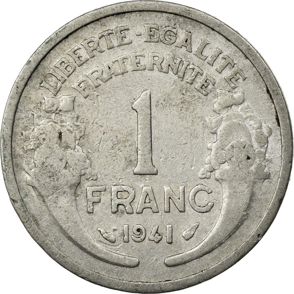 Moneta, Francja, Morlon, Franc, 1941, VF(20-25), Aluminium, KM:885a.1