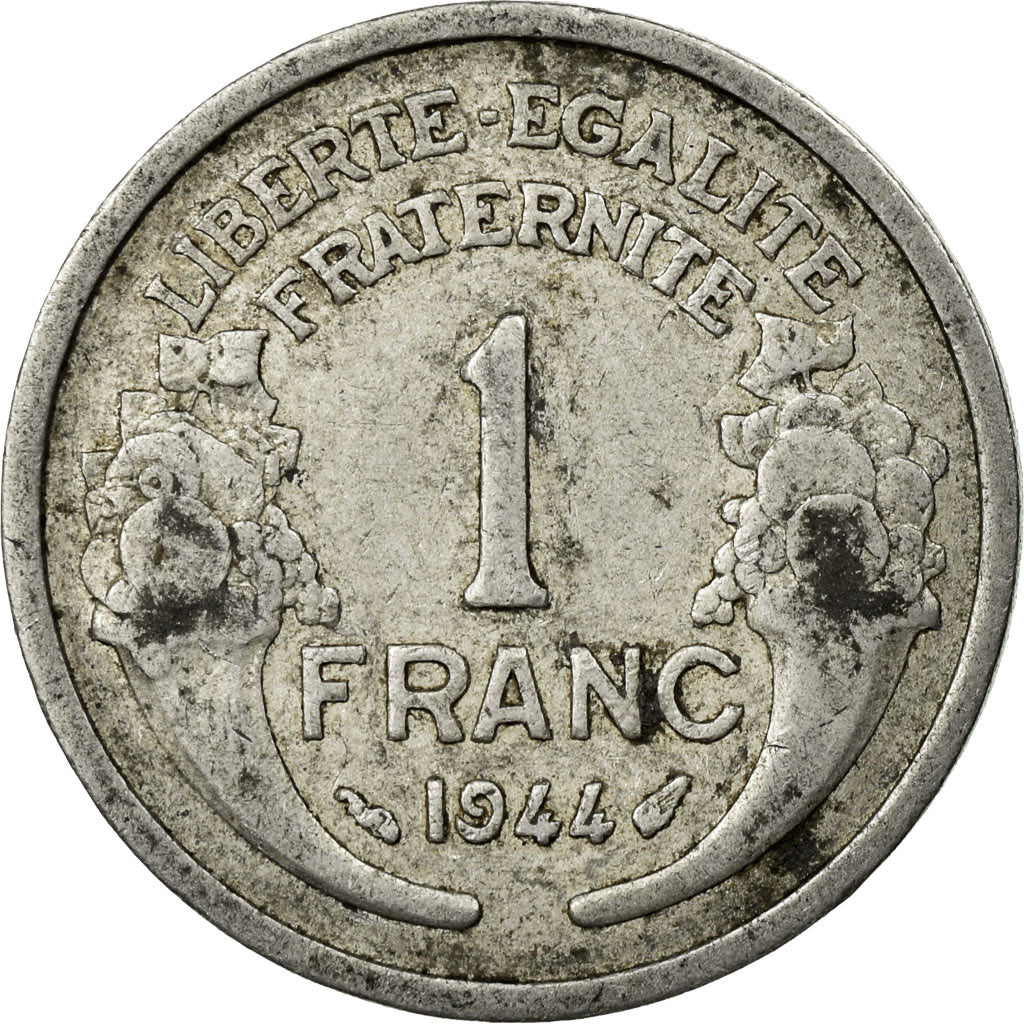 Coin, France, Morlon, Franc, 1944, VF(20-25), Aluminum, KM:885a.1, Gadoury:473a