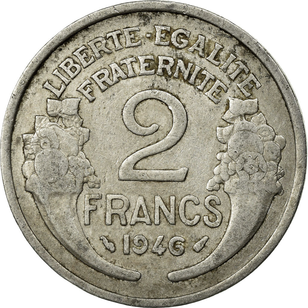 Coin, France, Morlon, 2 Francs, 1946, VF(30-35), Aluminum, KM:886a.1