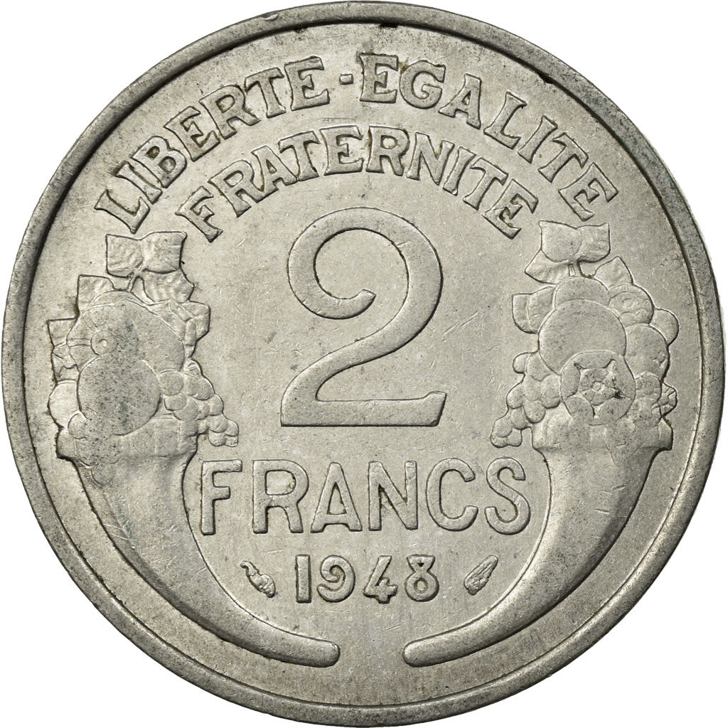 Coin, France, Morlon, 2 Francs, 1948, EF(40-45), Aluminum, KM:886a.1