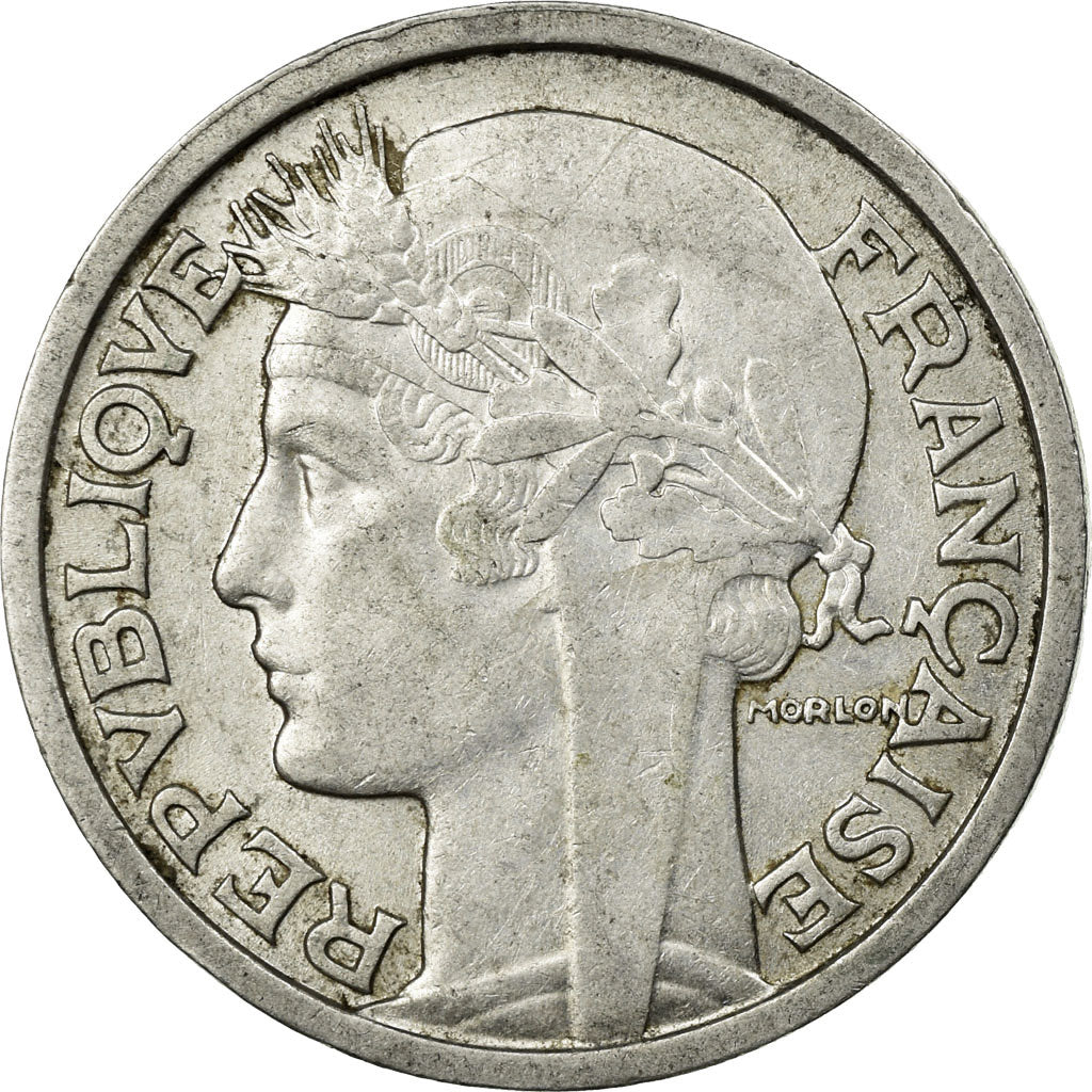 Münze, Frankreich, Morlon, 2 Francs, 1958, SS, Aluminium, KM:886a.1