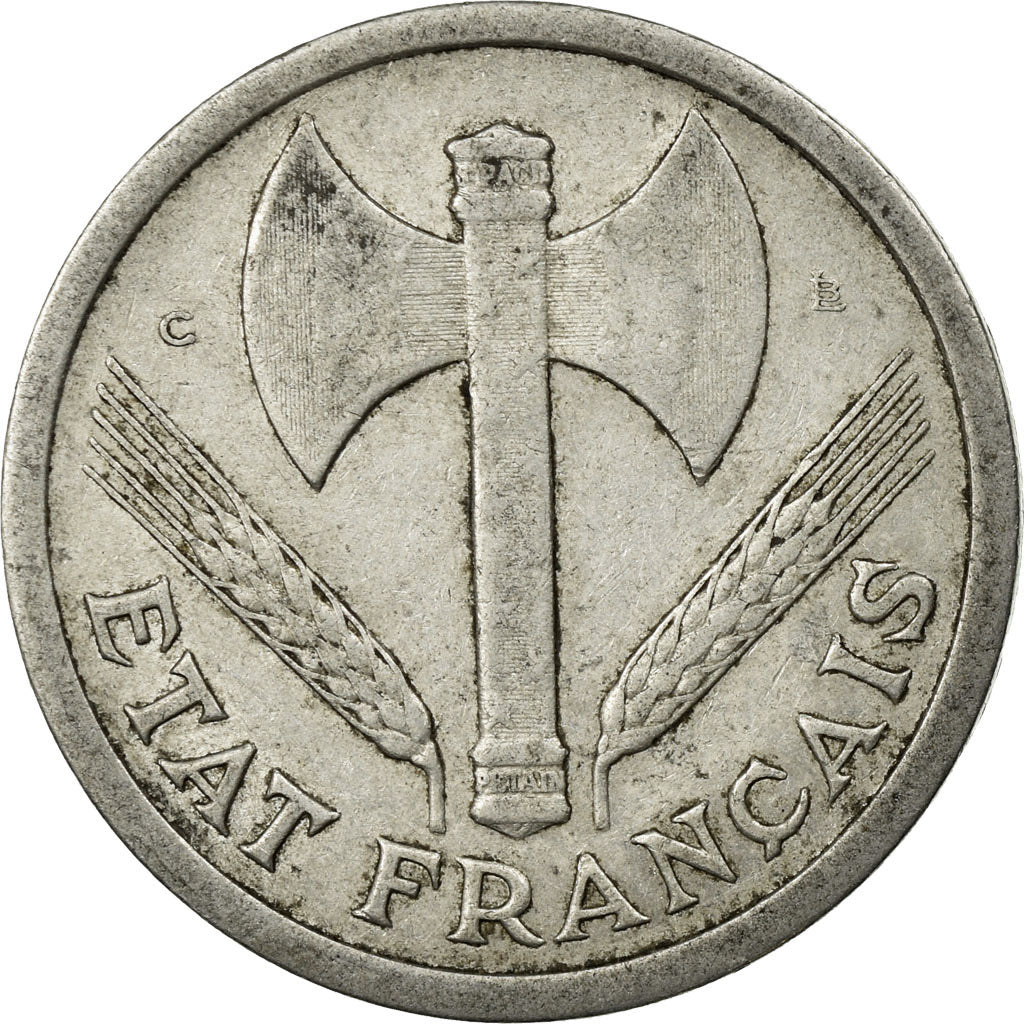 Coin, France, Bazor, 2 Francs, 1944, Castelsarrasin, EF(40-45), Aluminum