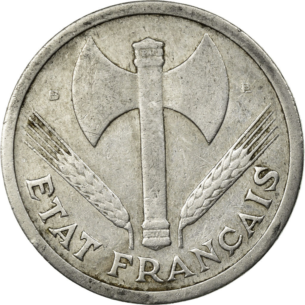Coin, France, Bazor, 2 Francs, 1944, Beaumont - Le Roger, EF(40-45), Aluminum