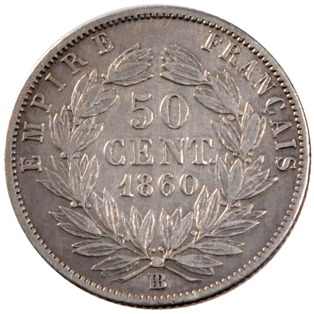 Second Empire, 50 Centimes Napoléon III tête nue