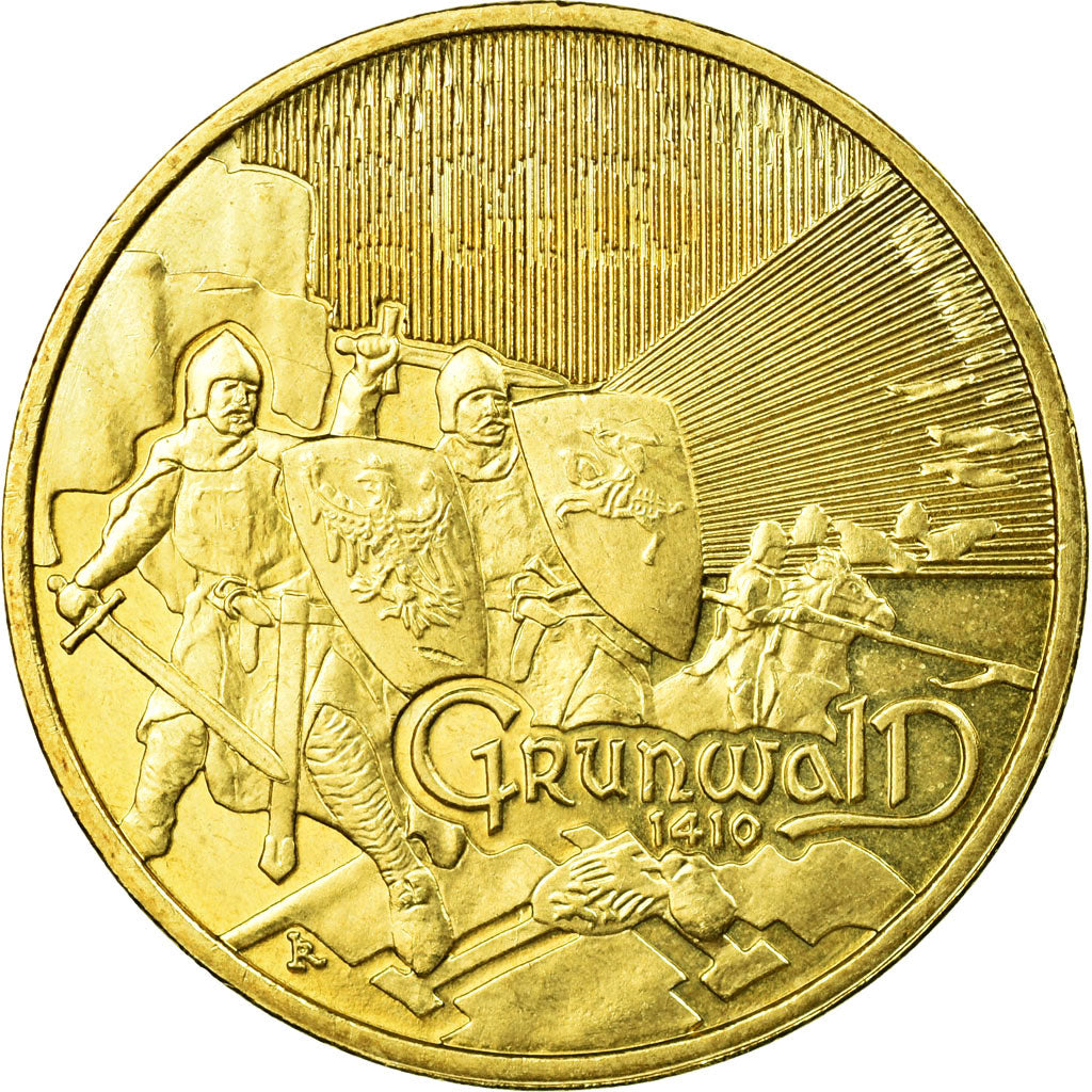 Moneta, Polonia, Battles of Grunwald and Kluszyn, 2 Zlote, 2010, Warsaw, BB