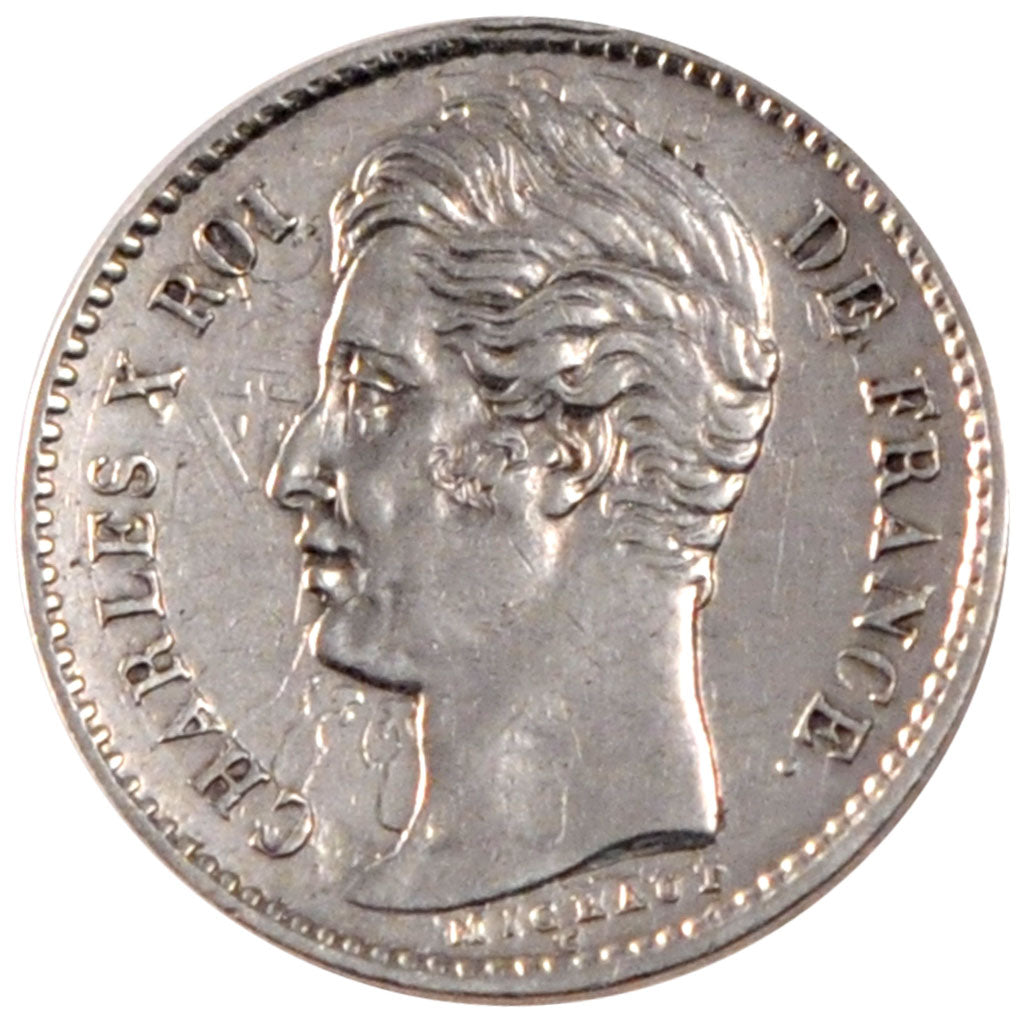 FRANCE, Charles X, 1/4 Franc, 1826, Rouen, KM #722.2, AU(50-53), Silver,...