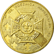 Coin, Poland, Polish Scouting Centennial, 2 Zlote, 2010, Warsaw, EF(40-45)
