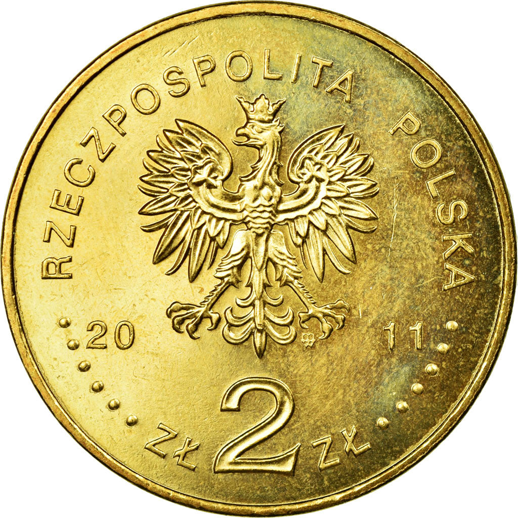 Coin, Poland, Smolensk plane crash, 2 Zlote, 2011, Warsaw, EF(40-45), Brass