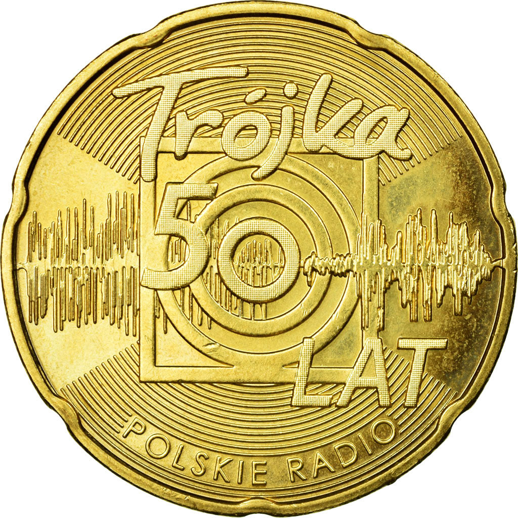 Moneta, Polonia, Polish Radio, 50th Anniversary, 2 Zlote, 2012, Warsaw, BB