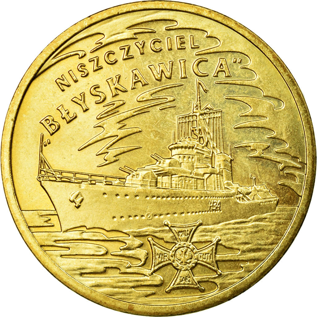 Monnaie, Pologne, Blyskawica, destroyer, 2 Zlote, 2012, Warsaw, TTB, Laiton