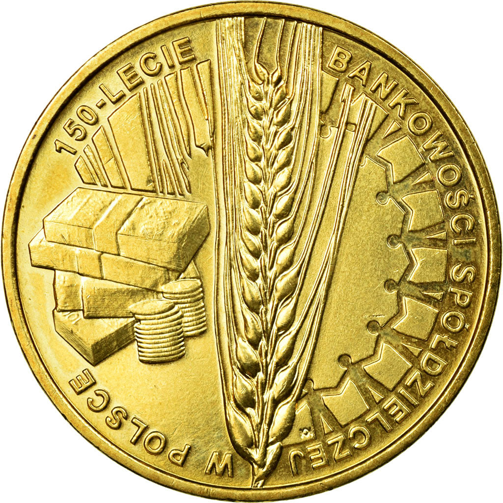 Moneta, Polonia, Cooperative banking in Poland, 150th Anniversary, 2 Zlote