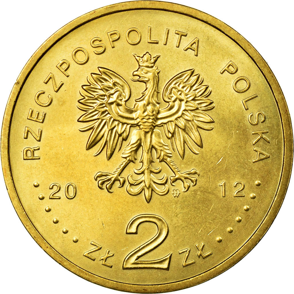 Coin, Poland, 2 Zlotych, 2012, Warsaw, EF(40-45), Brass, KM:844