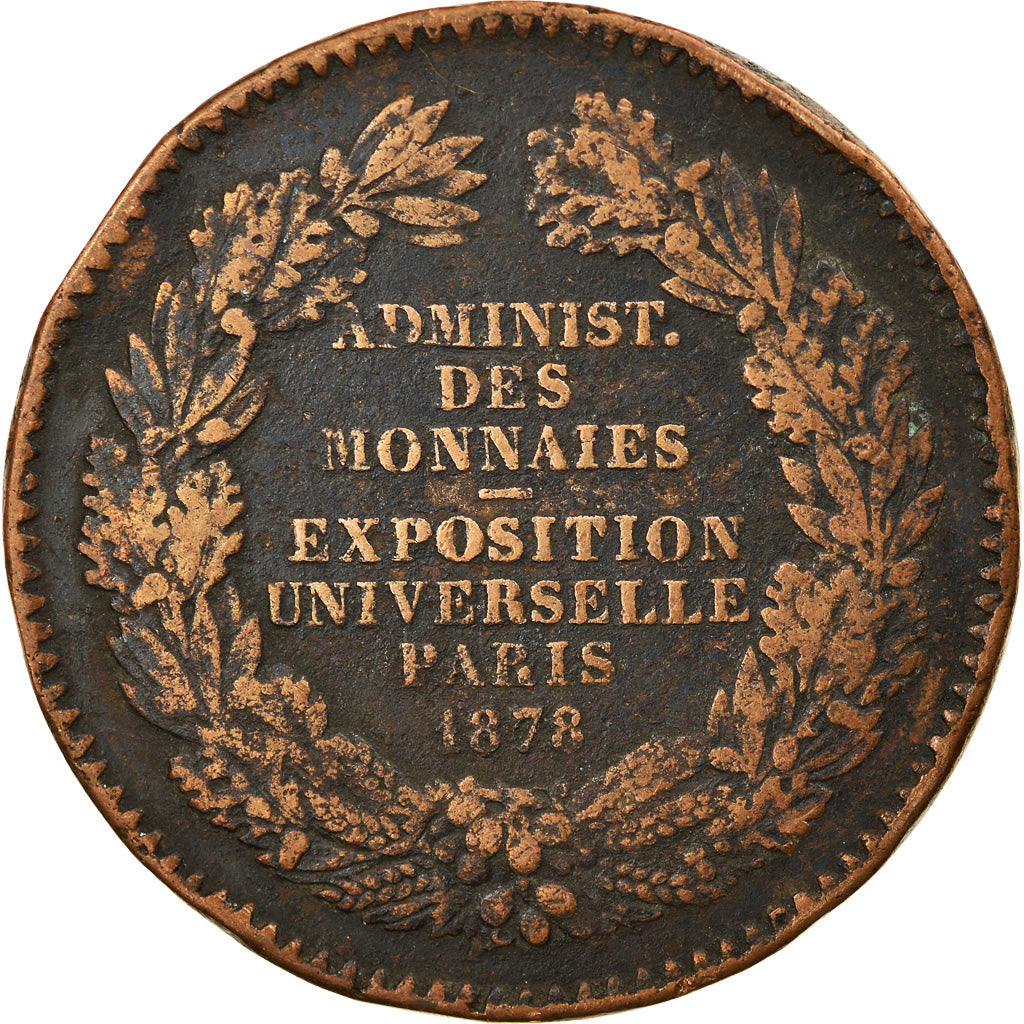 France, Medal, Exposition universelle de Paris, 1878, Barre, VF(20-25), Copper