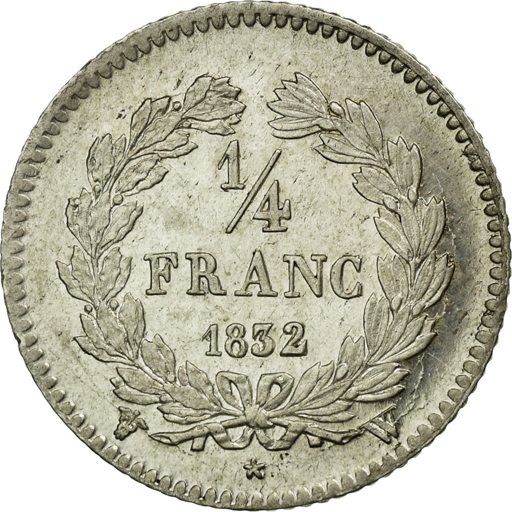 Coin, France, Louis-Philippe, 1/4 Franc, 1832, Lille, AU(55-58), Silver