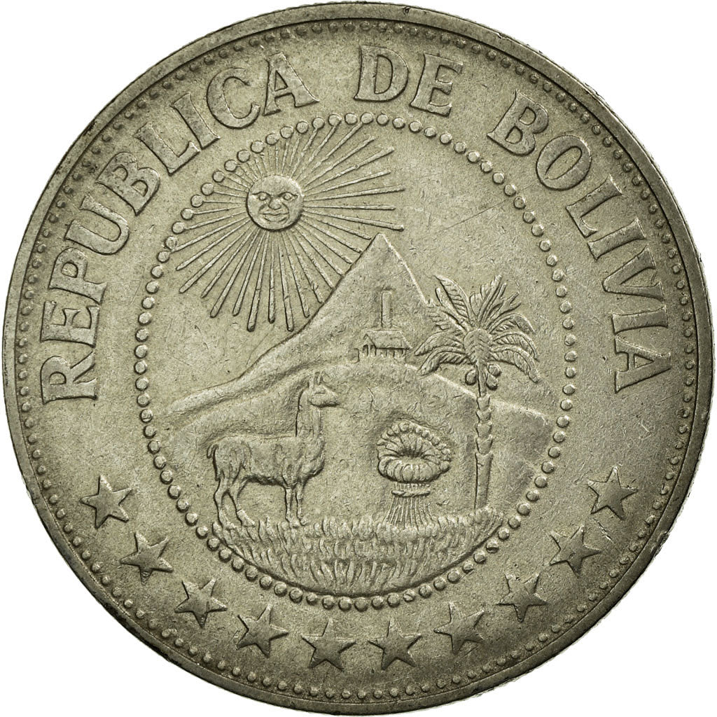 Moneda, Bolivia, F.A.O., Peso Boliviano, 1969, MBC, Níquel recubierto de acero
