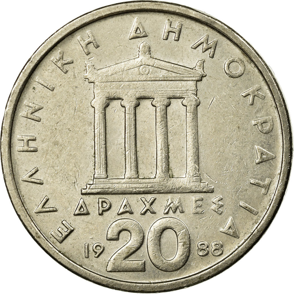 Coin, Greece, Pericles, 20 Drachmes, 1988, EF(40-45), Copper-nickel, KM:133