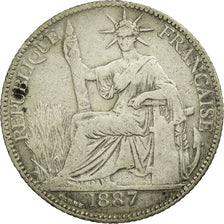 Coin, FRENCH INDO-CHINA, 20 Cents, 1887, Paris, VF(20-25), Silver, KM:3