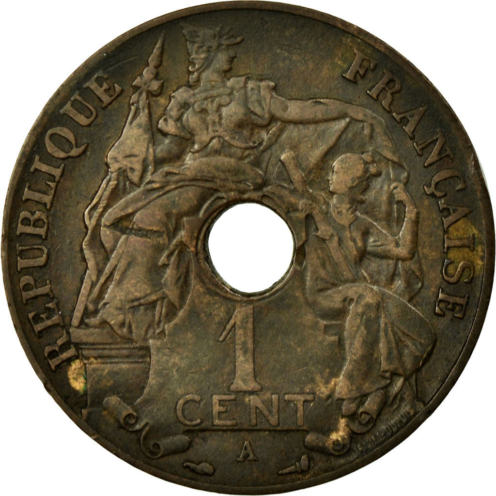 Coin, FRENCH INDO-CHINA, Cent, 1910, Paris, EF(40-45), Bronze, KM:12.1