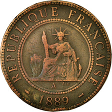 Coin, FRENCH INDO-CHINA, Cent, 1889, Paris, VF(20-25), Bronze, KM:1