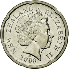 Moneda, Nueva Zelanda, Elizabeth II, 20 Cents, 2008, EBC, Níquel chapado en
