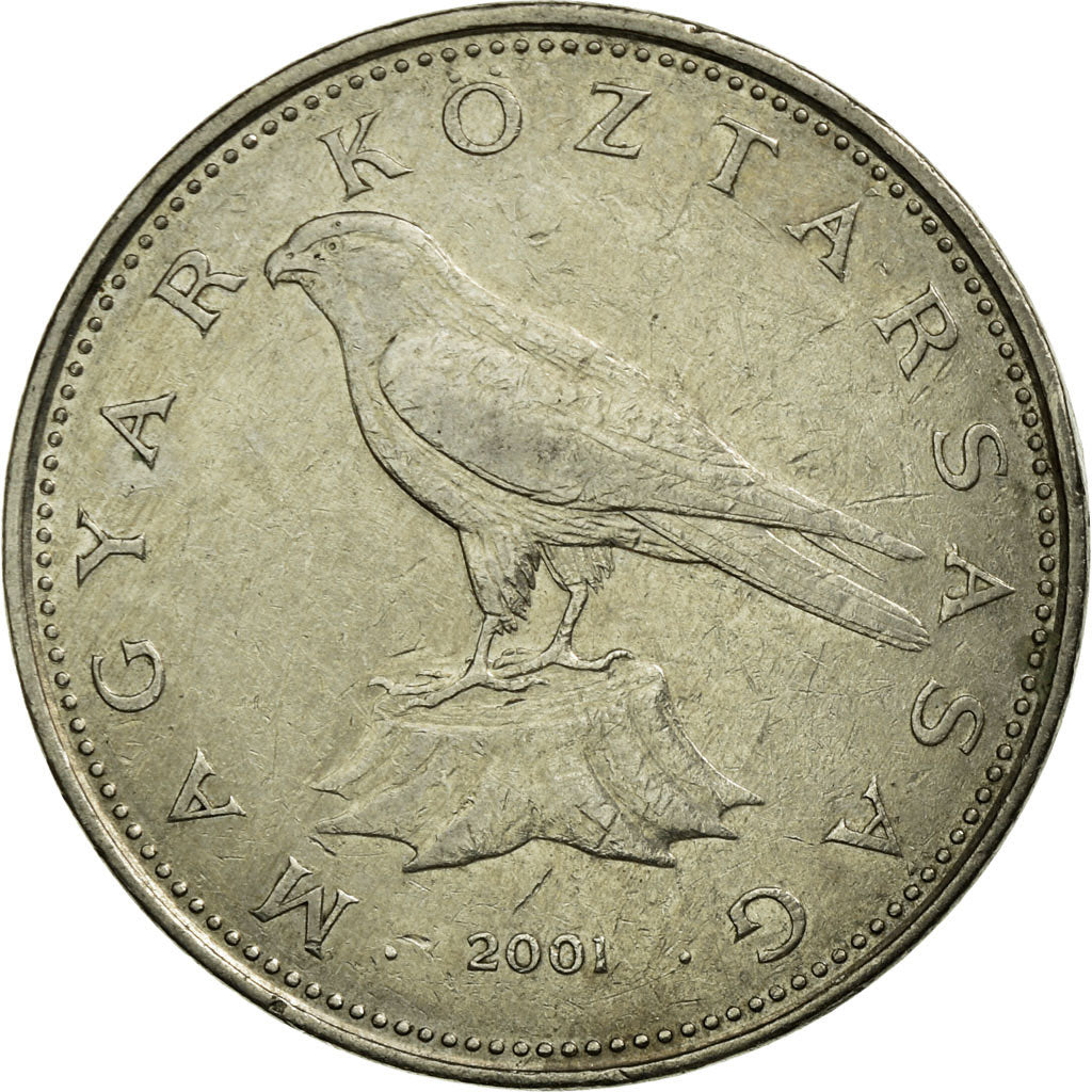 Moneta, Węgry, 50 Forint, 2001, Budapest, VF(30-35), Miedź-Nikiel, KM:697