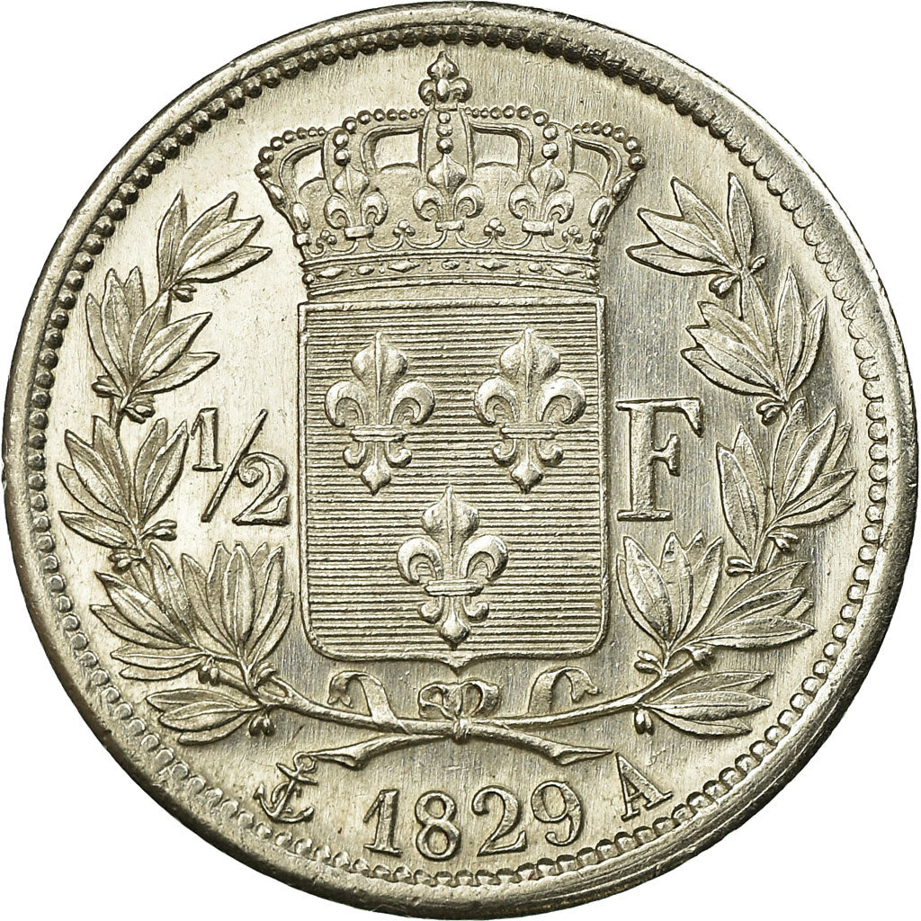 Monnaie, France, Charles X, 1/2 Franc, 1829, Paris, SUP+, Argent, KM:723.1