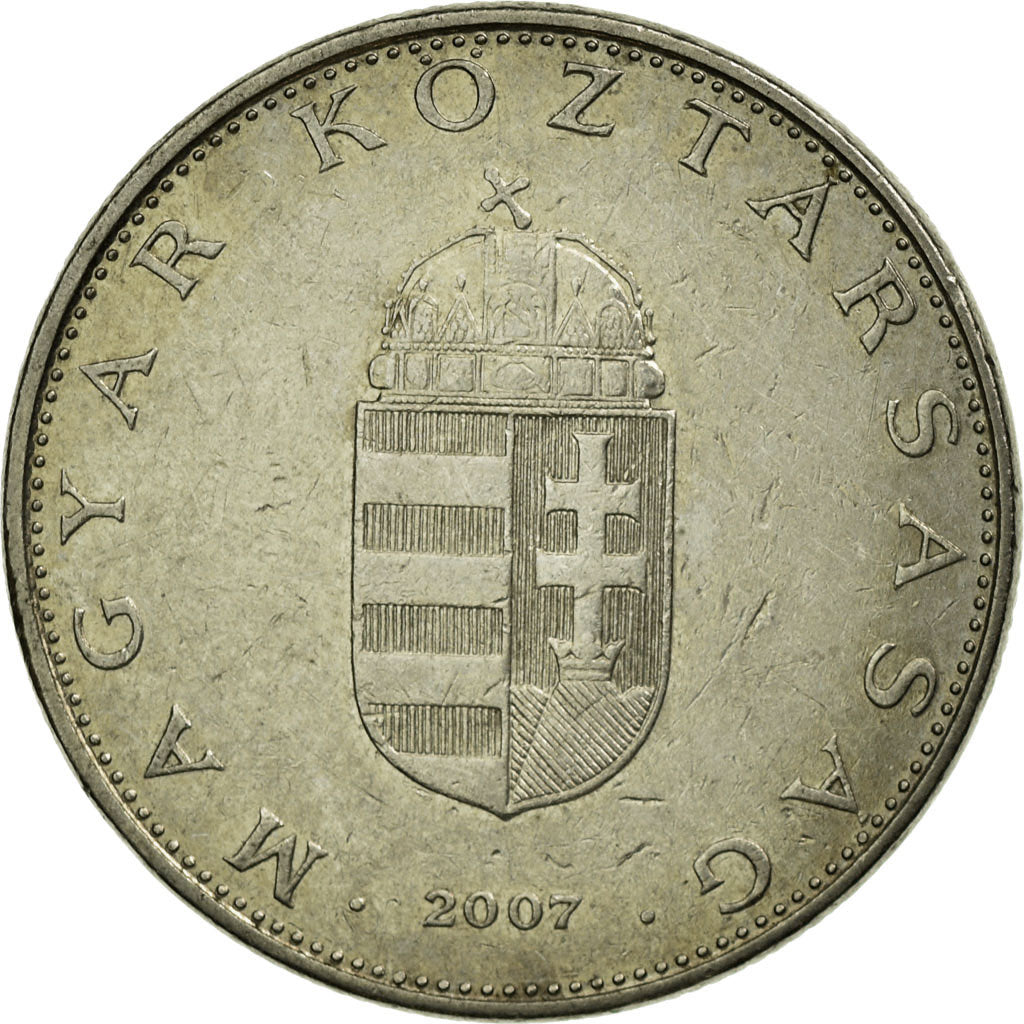 Coin, Hungary, 10 Forint, 2007, Budapest, EF(40-45), Copper-nickel, KM:695