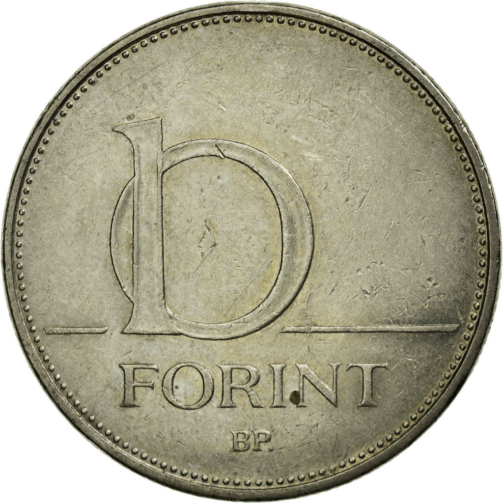 Coin, Hungary, 10 Forint, 2007, Budapest, EF(40-45), Copper-nickel, KM:695