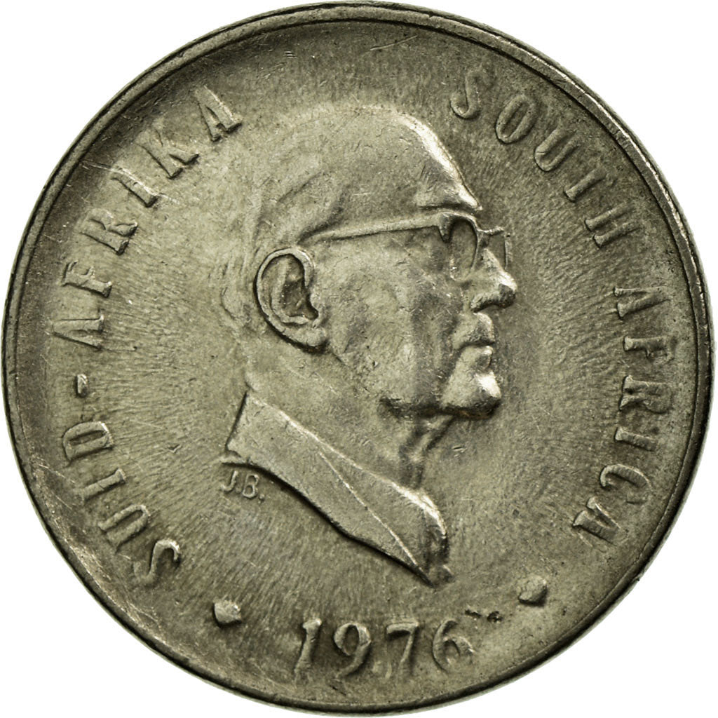 Coin, South Africa, 5 Cents, 1976, EF(40-45), Nickel, KM:93