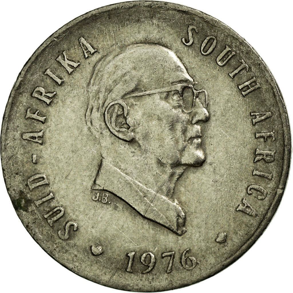 Coin, South Africa, 5 Cents, 1976, VF(30-35), Nickel, KM:93