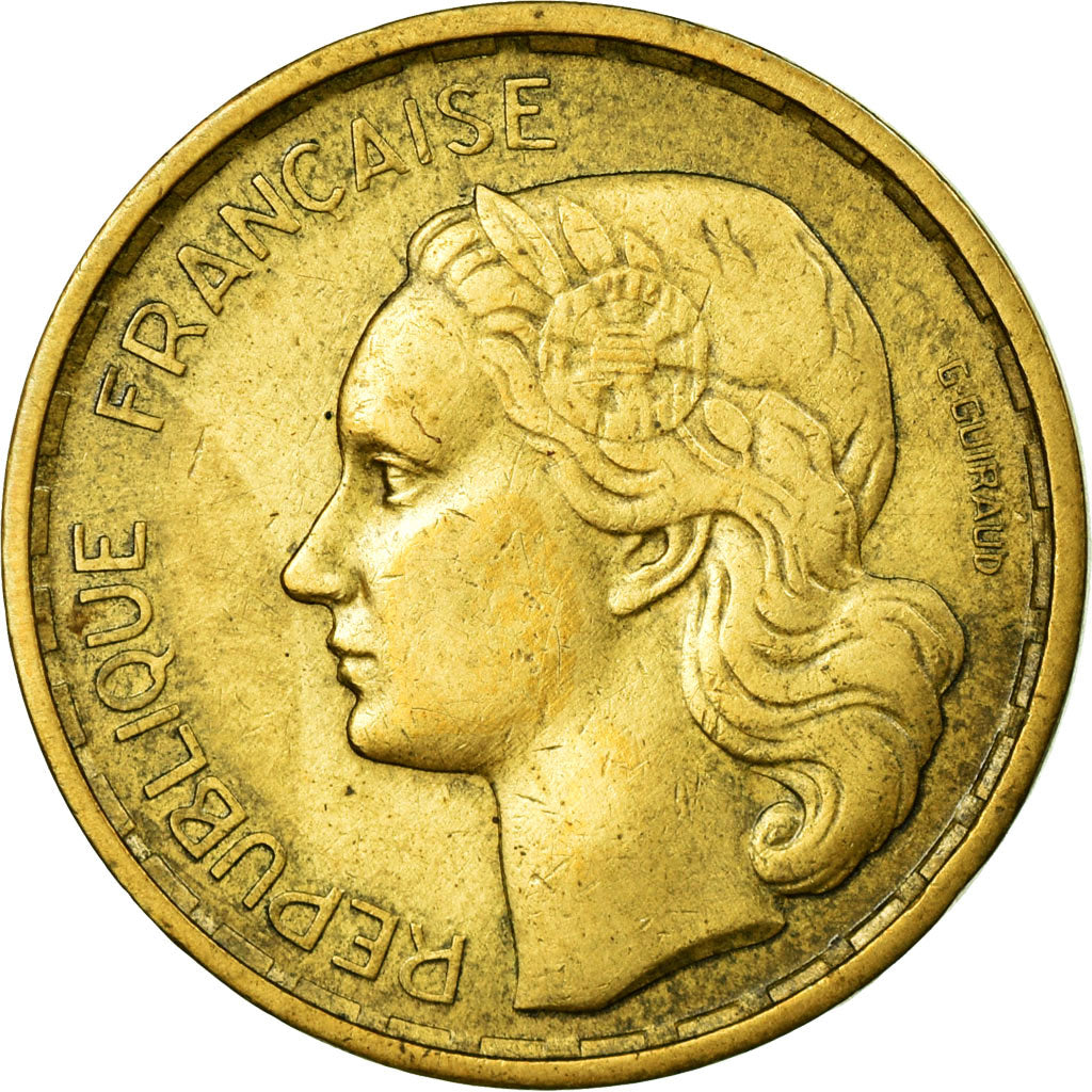 Coin, France, Guiraud, 20 Francs, 1950, Paris, EF(40-45), Aluminum-Bronze