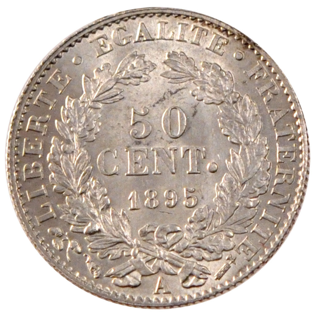 Coin, France, Cérès, 50 Centimes, 1895, Paris, MS(60-62), Silver, KM:834.1