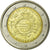 Italy, 2 Euro, Eurocoinage, 10th Anniversary, 2012, MS(63), Bi-Metallic, KM:350