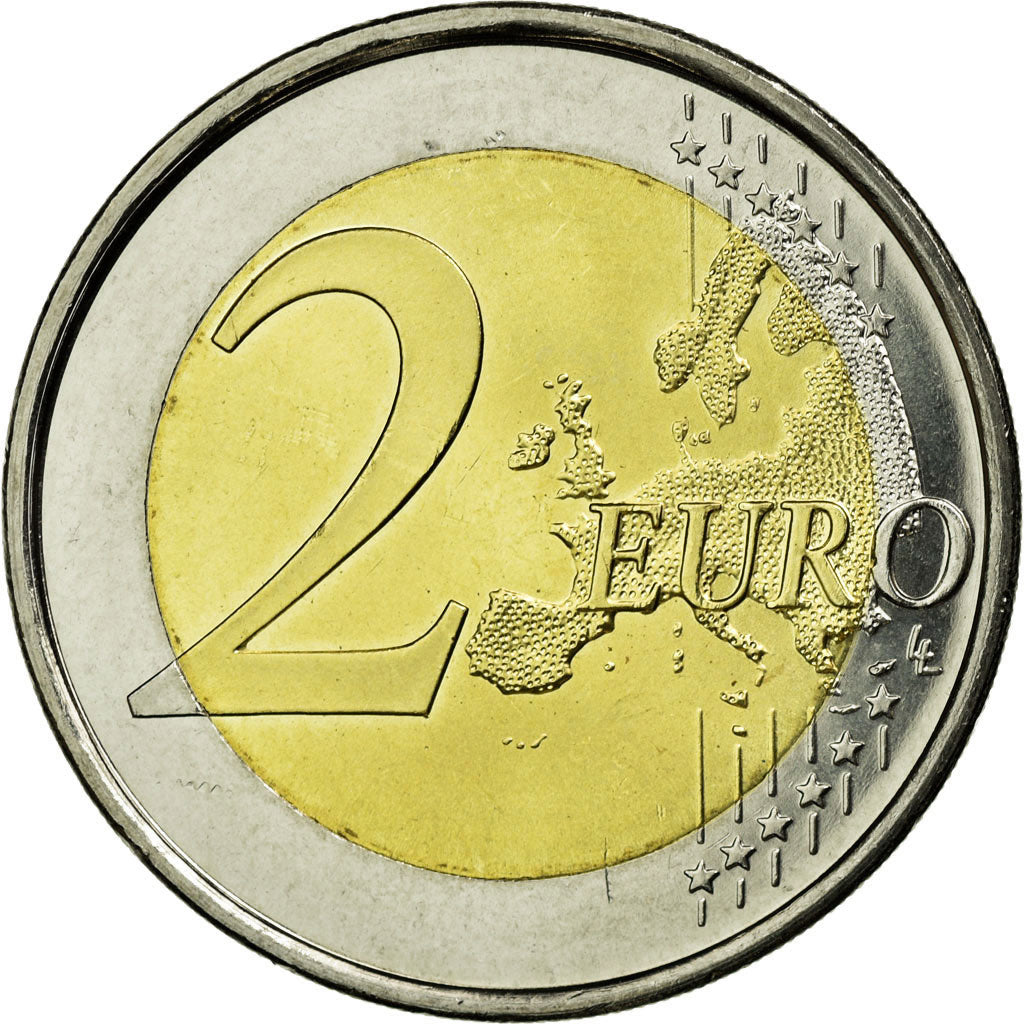 España, 2 Euro, 10 years euro, 2012, EBC, Bimetálico, KM:1252