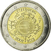 Luxembourg, 2 Euro, 10 ans de l'Euro, 2012, MS(63), Bi-Metallic, KM:119