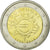 Portugal, 2 Euro, 10 ans de l'Euro, 2012, MS(63), Bi-Metallic, KM:812