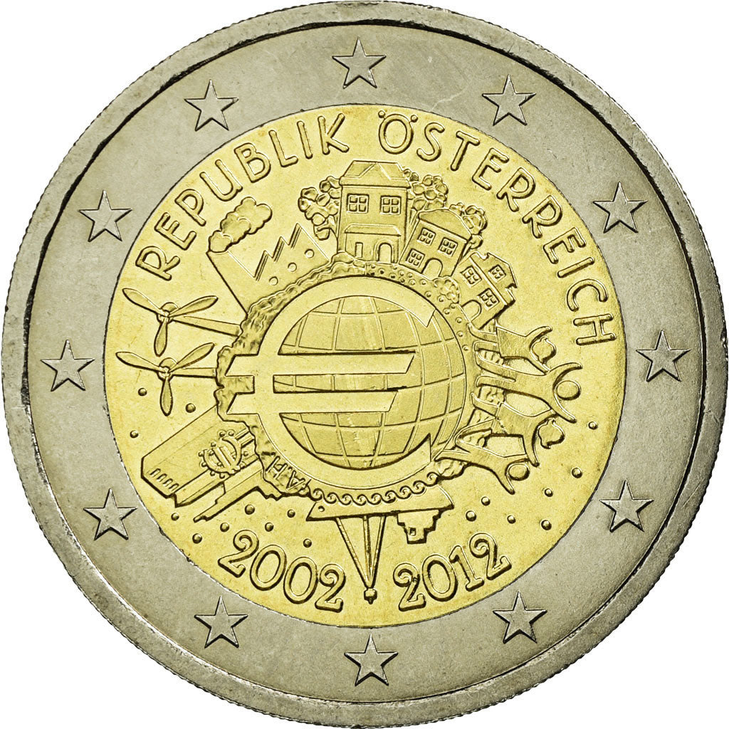 Monnaie, Autriche, Euro Coinage, 10th Anniversary, 2 Euro, 2012, Vienna, SUP