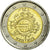 België, 2 Euro, 10 ans de l'Euro, 2012, ZF, Bi-Metallic, KM:315