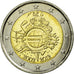Belgium, 2 Euro, 10 ans de l'Euro, 2012, EF(40-45), Bi-Metallic, KM:315