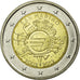 San Marino, 2 Euro, 10 ans de l euro, 2012, AU(55-58), Bi-Metallic, KM:519