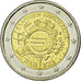 Grécia, 2 Euro, 10 years euro, 2012, AU(55-58), Bimetálico, KM:245