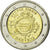 Cypr, 2 Euro, 10 ans de l'Euro, 2012, AU(55-58), Bimetaliczny, KM:97