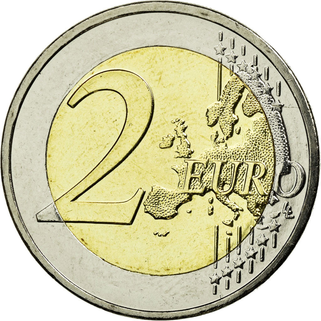 Cypr, 2 Euro, 10 ans de l'Euro, 2012, AU(55-58), Bimetaliczny, KM:97