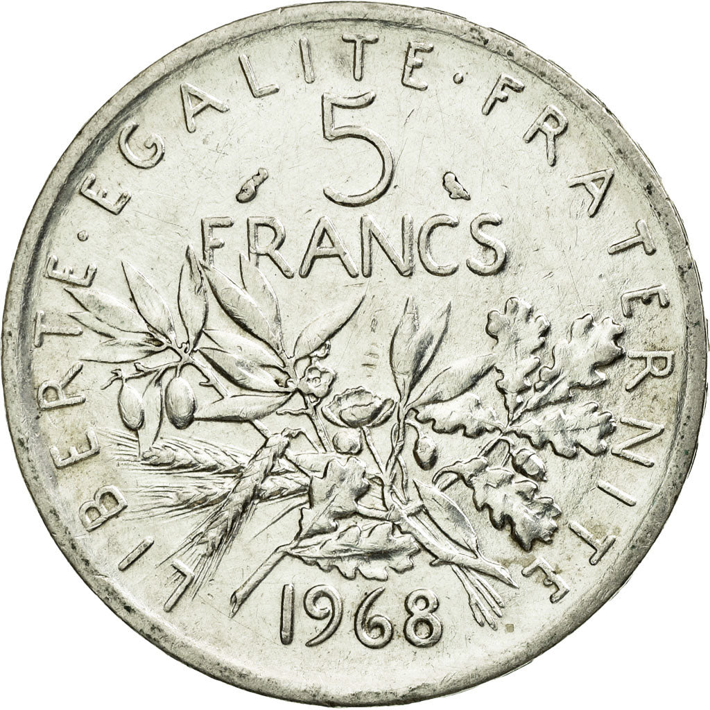 Moneda, Francia, Semeuse, 5 Francs, 1968, EBC, Plata, KM:926, Gadoury:770