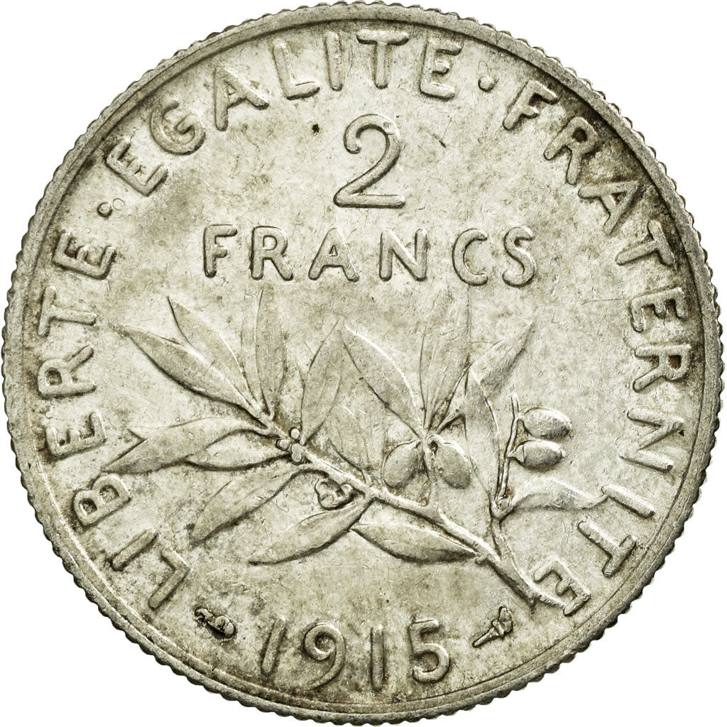 Coin, France, Semeuse, 2 Francs, 1915, Paris, EF(40-45), Silver, KM:845.1
