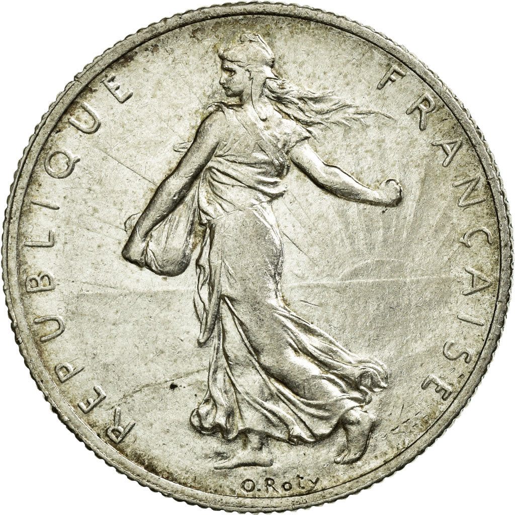 Coin, France, Semeuse, 2 Francs, 1917, Paris, AU(55-58), Silver, KM:845.1