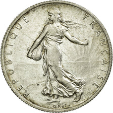 Coin, France, Semeuse, 2 Francs, 1917, Paris, AU(55-58), Silver, KM:845.1