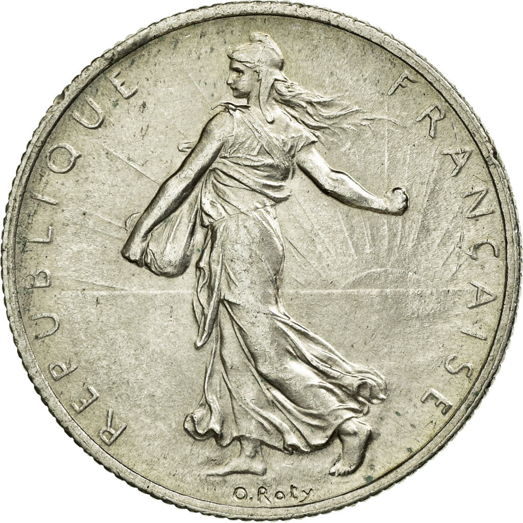 Coin, France, Semeuse, 2 Francs, 1918, Paris, AU(55-58), Silver, KM:845.1